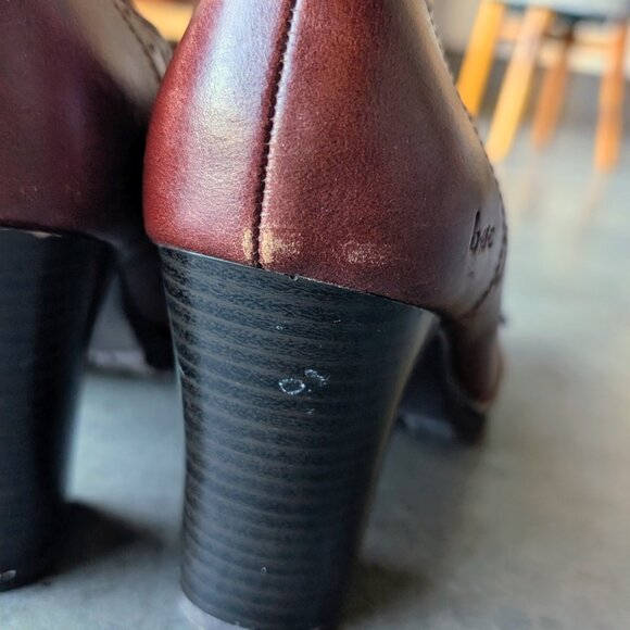 B.O.C by Born Brown Leather Oxford Mary Jane Block Heels size 10/42 - Picture 5 of 11